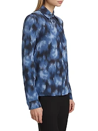 Hansen Floral Silk Button-Front Shirt