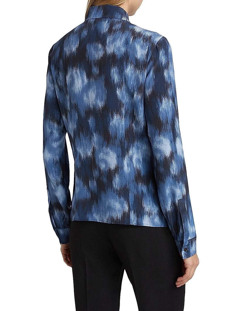 Hansen Floral Silk Button-Front Shirt