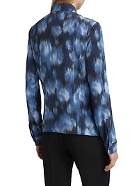 Hansen Floral Silk Button-Front Shirt