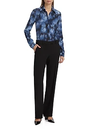 Hansen Floral Silk Button-Front Shirt
