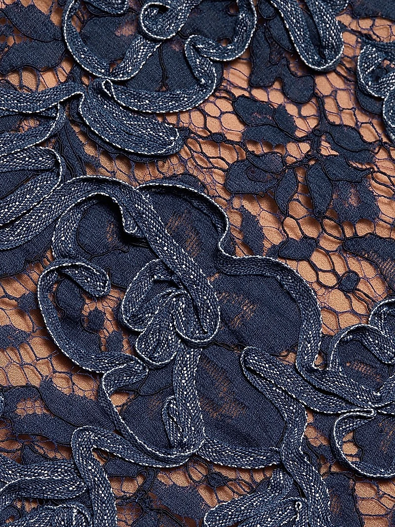 Strapless Lace Sheath Cocktail Dress