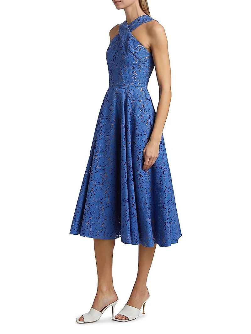 Broderie Anglaise Sleeveless Midi-Dress
