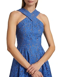 Broderie Anglaise Sleeveless Midi-Dress