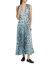Pat Printed Crinkle Chiffon Midi-Dress