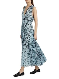 Pat Printed Crinkle Chiffon Midi-Dress