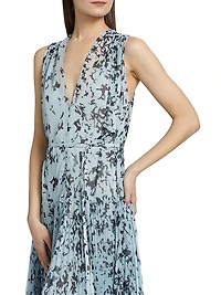 Pat Printed Crinkle Chiffon Midi-Dress