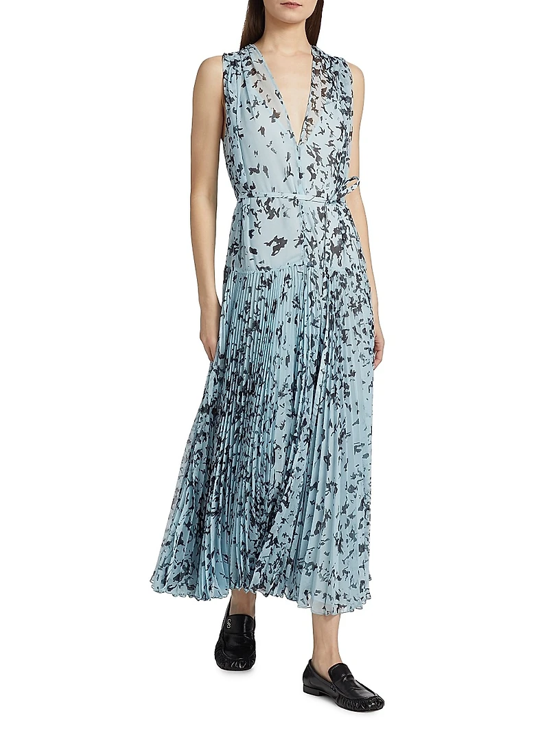Pat Printed Crinkle Chiffon Midi-Dress