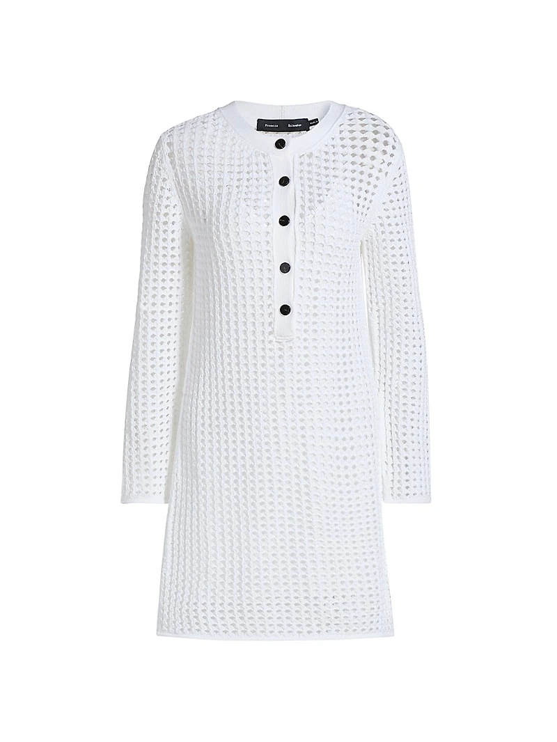 Micah Open-Knit Crochet Minidress
