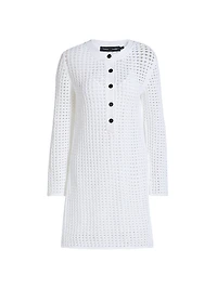 Micah Open-Knit Crochet Minidress