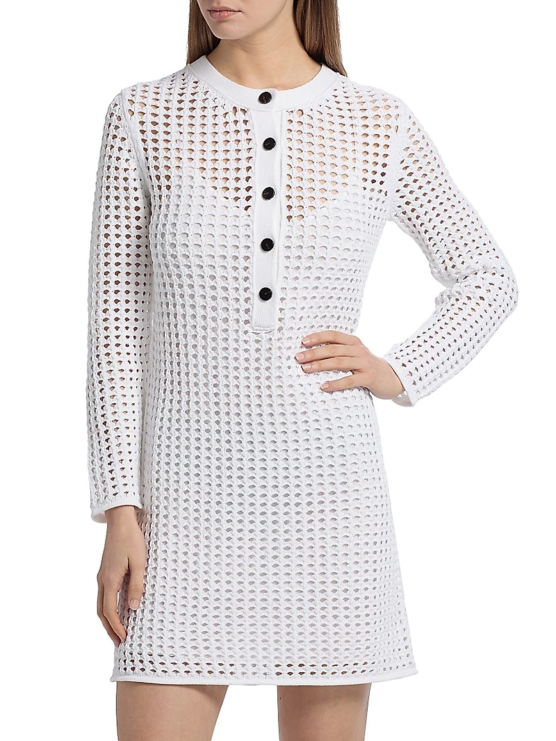 Micah Open-Knit Crochet Minidress