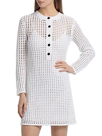 Micah Open-Knit Crochet Minidress