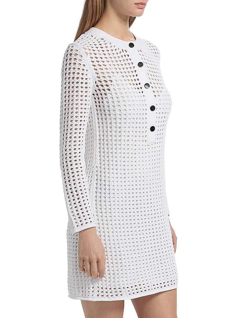 Micah Open-Knit Crochet Minidress
