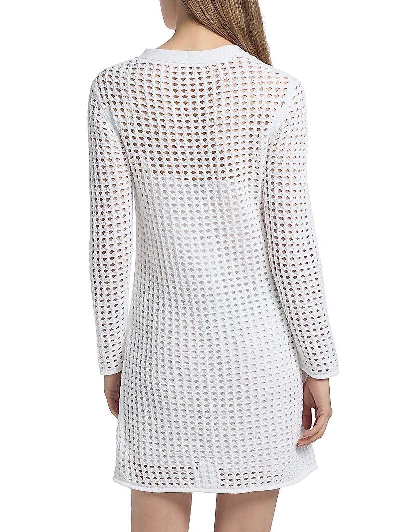 Micah Open-Knit Crochet Minidress