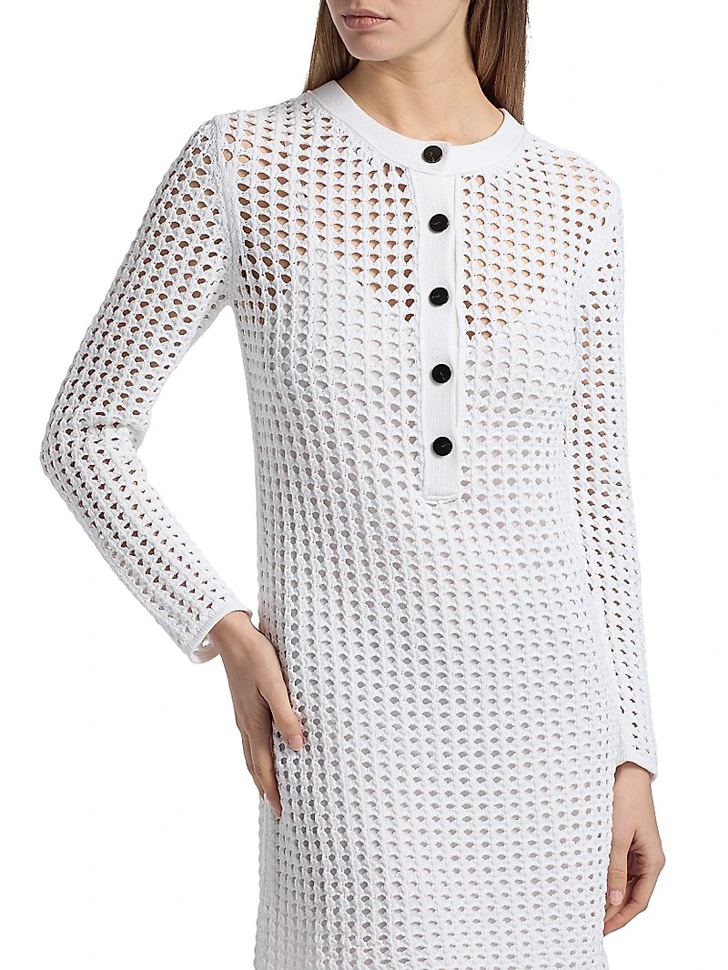 Micah Open-Knit Crochet Minidress