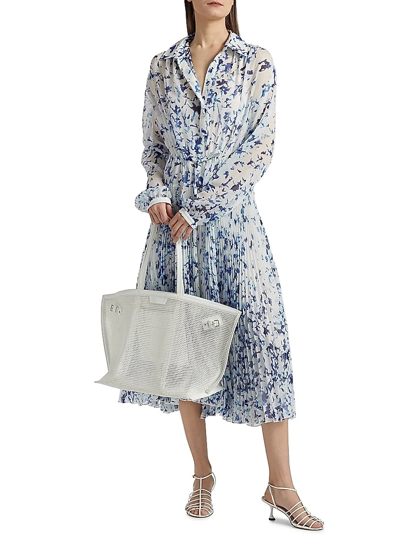 Jones Printed Crinkle Chiffon Shirtdress