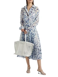 Jones Printed Crinkle Chiffon Shirtdress