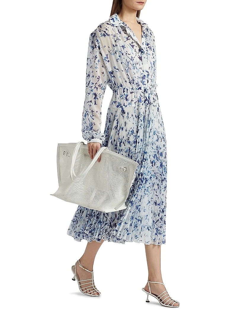 Jones Printed Crinkle Chiffon Shirtdress