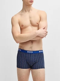 Three-Pack of Logo-Waistband Trunks Stretch Cotton