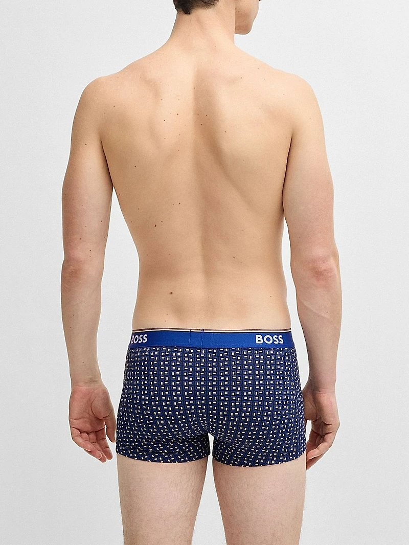 Three-Pack of Logo-Waistband Trunks Stretch Cotton