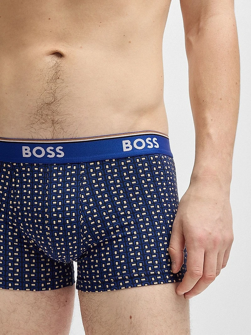 Three-Pack of Logo-Waistband Trunks Stretch Cotton
