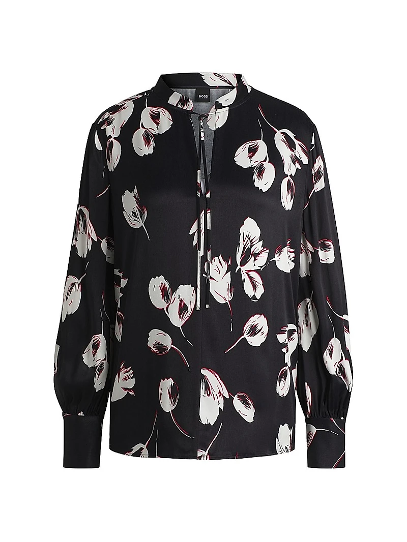 Relaxed-Fit Blouse with Tulip Print