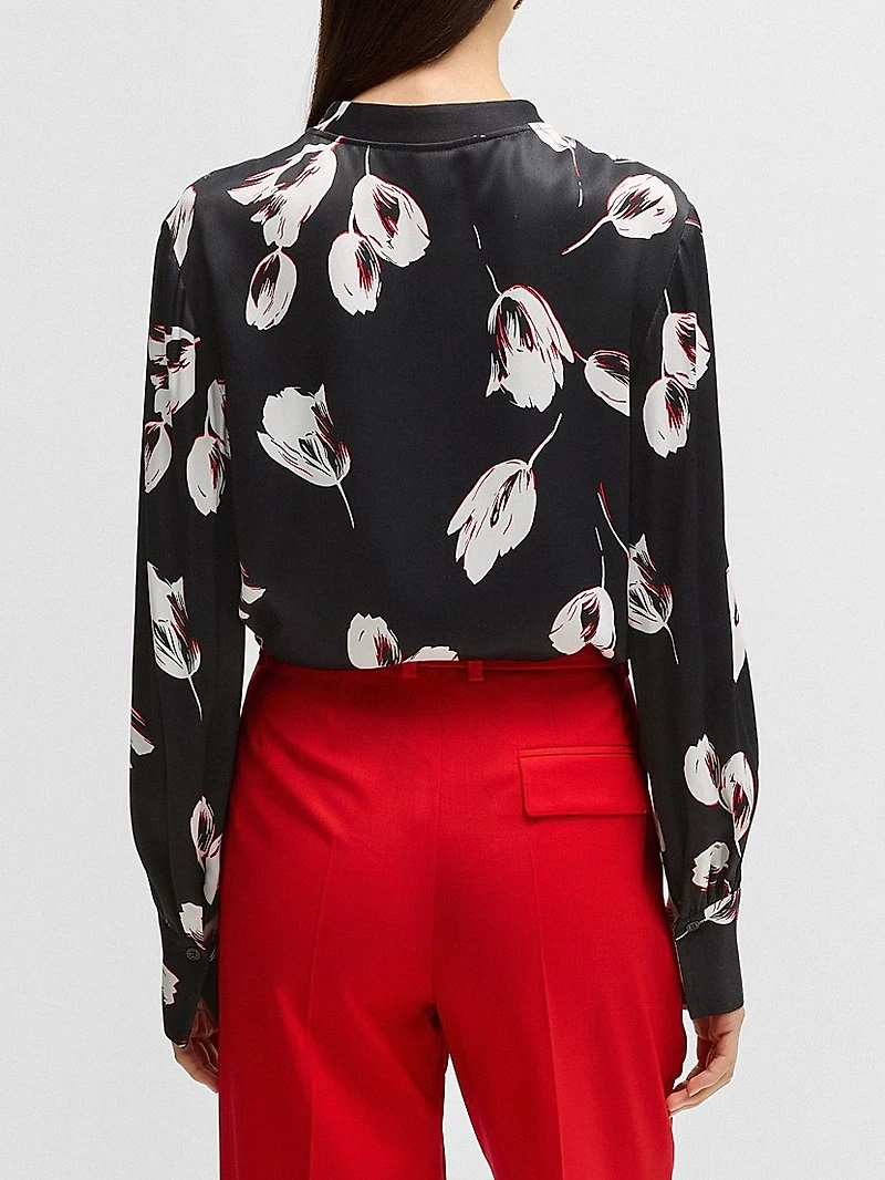 Relaxed-Fit Blouse with Tulip Print