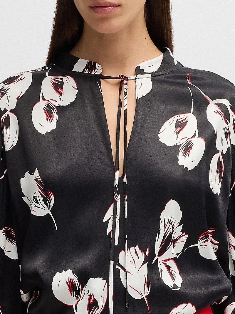 Relaxed-Fit Blouse with Tulip Print