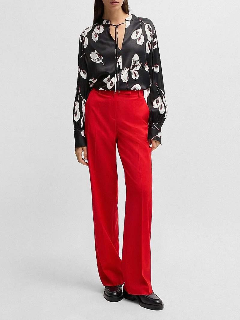 Relaxed-Fit Blouse with Tulip Print