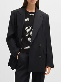 Merino Wool Knitted Top with Tulip Jacquard