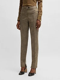 Relaxed-Fit Trousers Melange Stretch Sharkskin Fabric