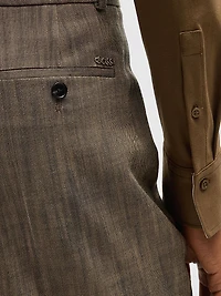 Relaxed-Fit Trousers Melange Stretch Sharkskin Fabric
