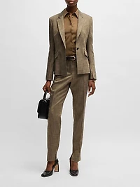 Relaxed-Fit Trousers Melange Stretch Sharkskin Fabric
