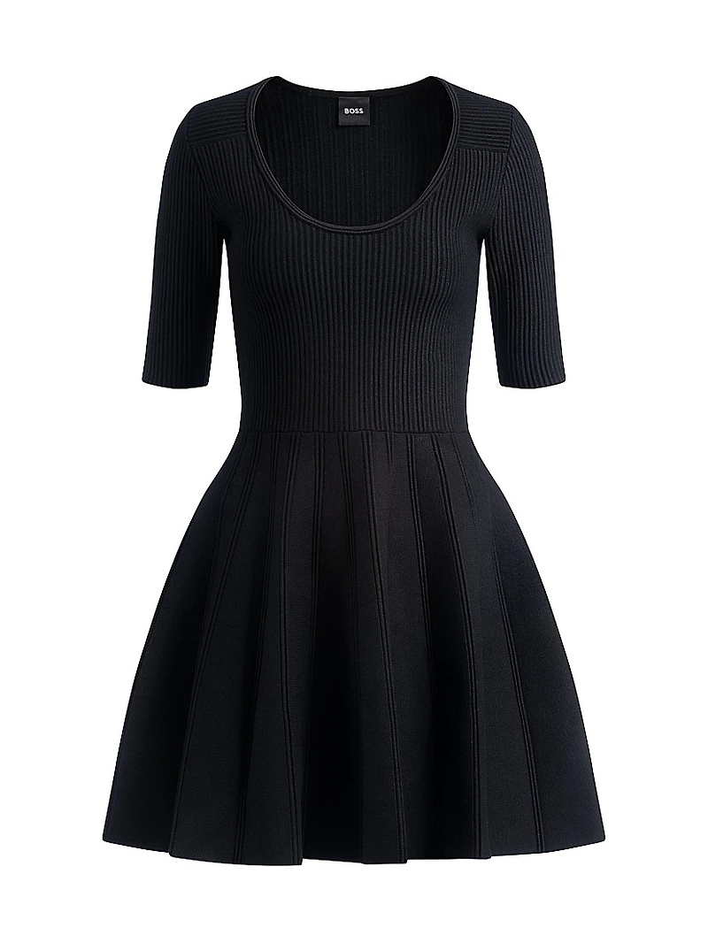 Knitted Dress Ottoman-Structured Stretch Fabric
