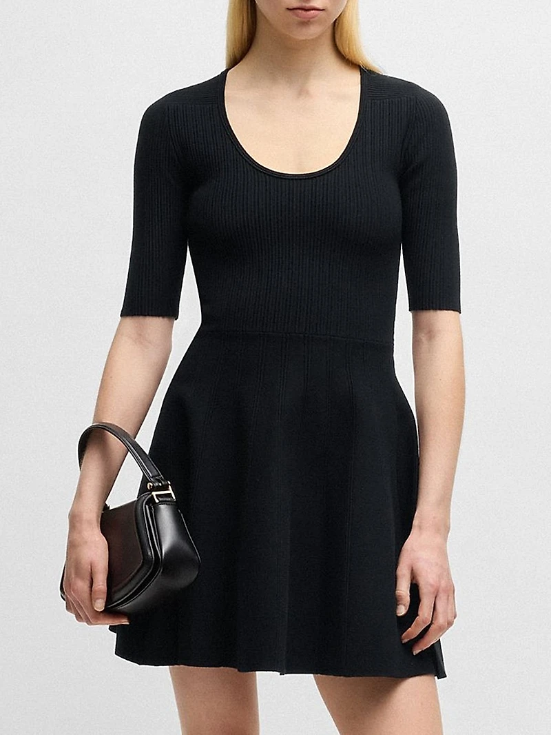 Knitted Dress Ottoman-Structured Stretch Fabric