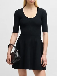 Knitted Dress Ottoman-Structured Stretch Fabric