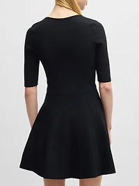 Knitted Dress Ottoman-Structured Stretch Fabric