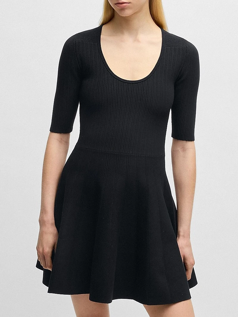 Knitted Dress Ottoman-Structured Stretch Fabric