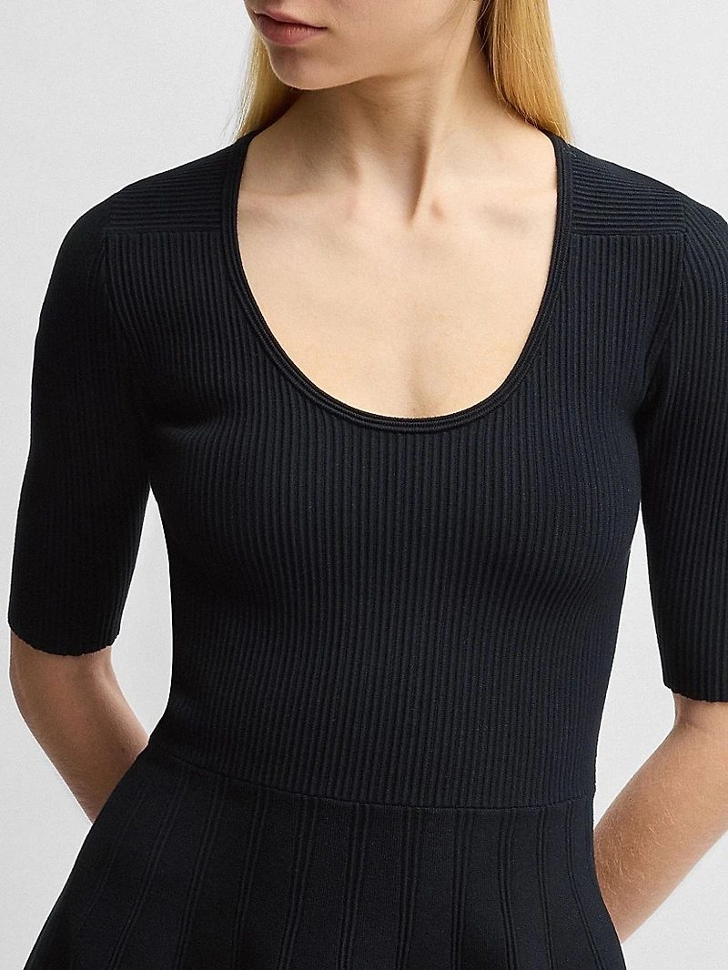 Knitted Dress Ottoman-Structured Stretch Fabric