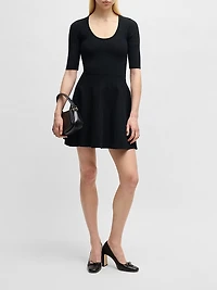 Knitted Dress Ottoman-Structured Stretch Fabric