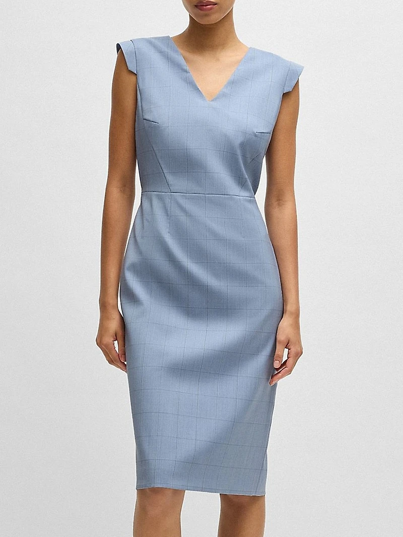 Business Dress Checked Wool