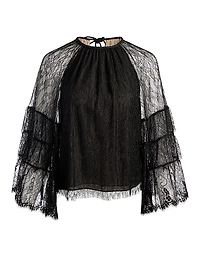 Delia Lace Ruffle Tunic Top