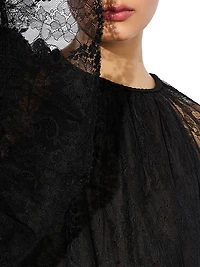 Delia Lace Ruffle Tunic Top