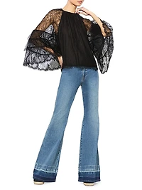 Delia Lace Ruffle Tunic Top