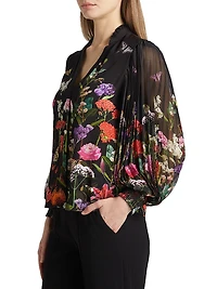 Ilan Floral Pleated Blouse