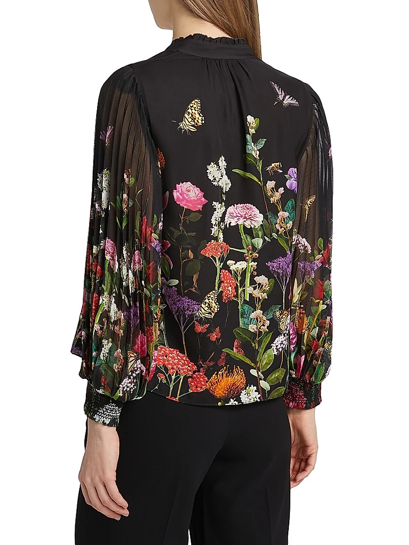 Ilan Floral Pleated Blouse