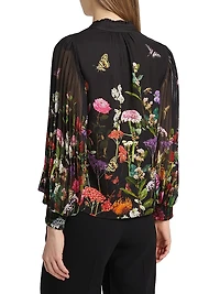 Ilan Floral Pleated Blouse