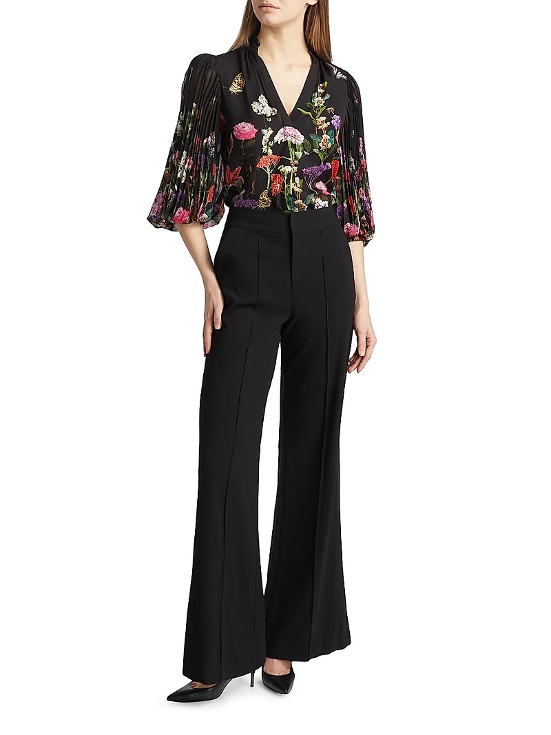 Ilan Floral Pleated Blouse