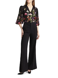 Ilan Floral Pleated Blouse