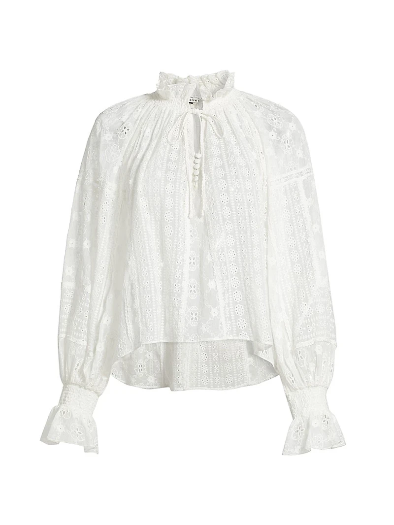 Norah Eyelet Peasant Blouse