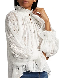 Norah Eyelet Peasant Blouse